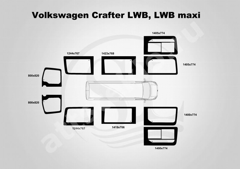 Автостекло на Mercedes Sprinter LWB / VW Crafter